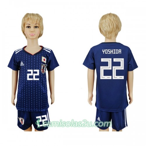 Camisolas de Futebol Japão Yoshida 22 Criança Equipamento Principal Copa do Mundo 2018 Manga Curta Camisolas de Futebol Japão Yoshida 22 Criança Equipamento Principal Copa do Mundo 2018 Manga Curta